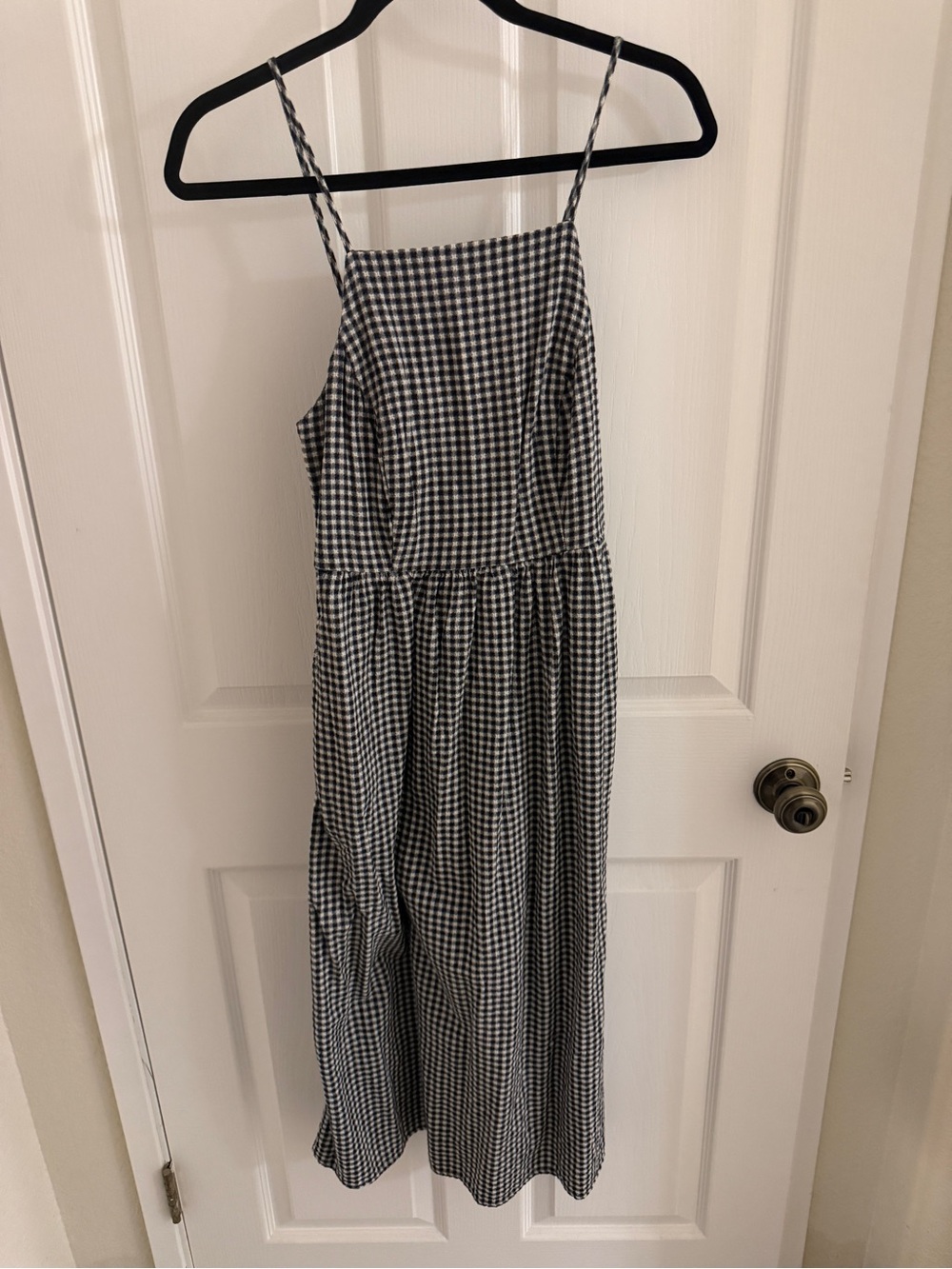 Old Navy Black and White Gingham Spaghetti-Strap Dress